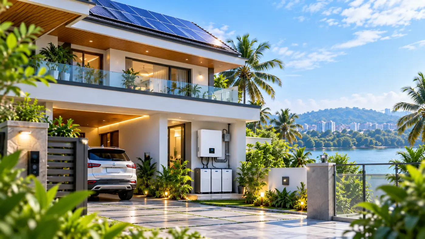 Rooftop solar panels and inverter backup system